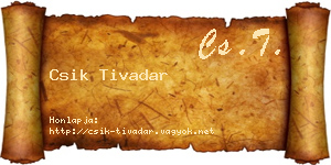 Csik Tivadar névjegykártya